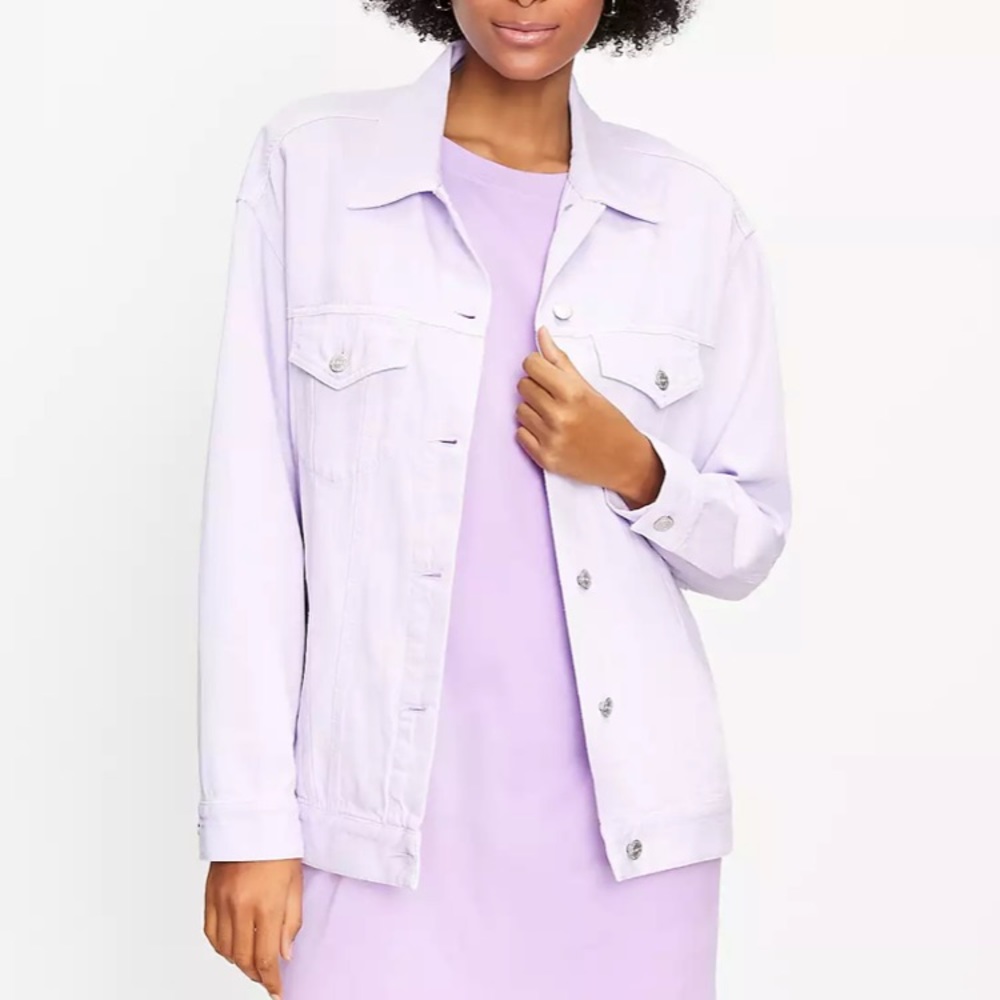 Lilac Purple Oversized Demin Trucker Jacket